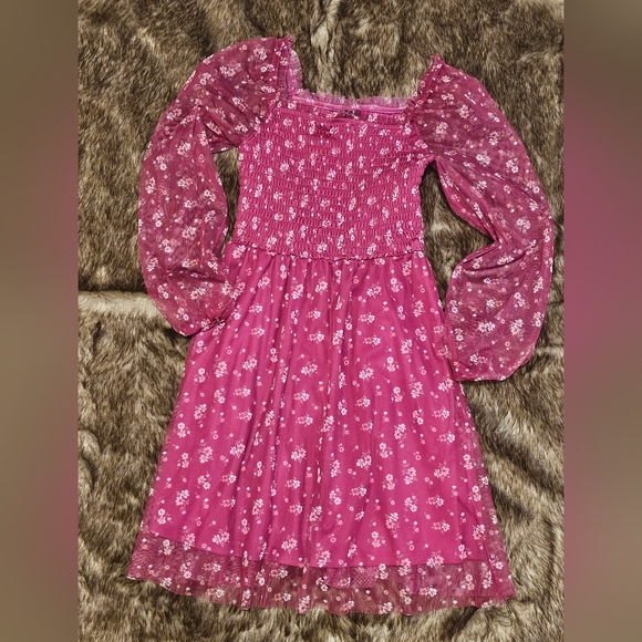 Art Class Girls Floral Dress - Pink - Picture 1 of 1